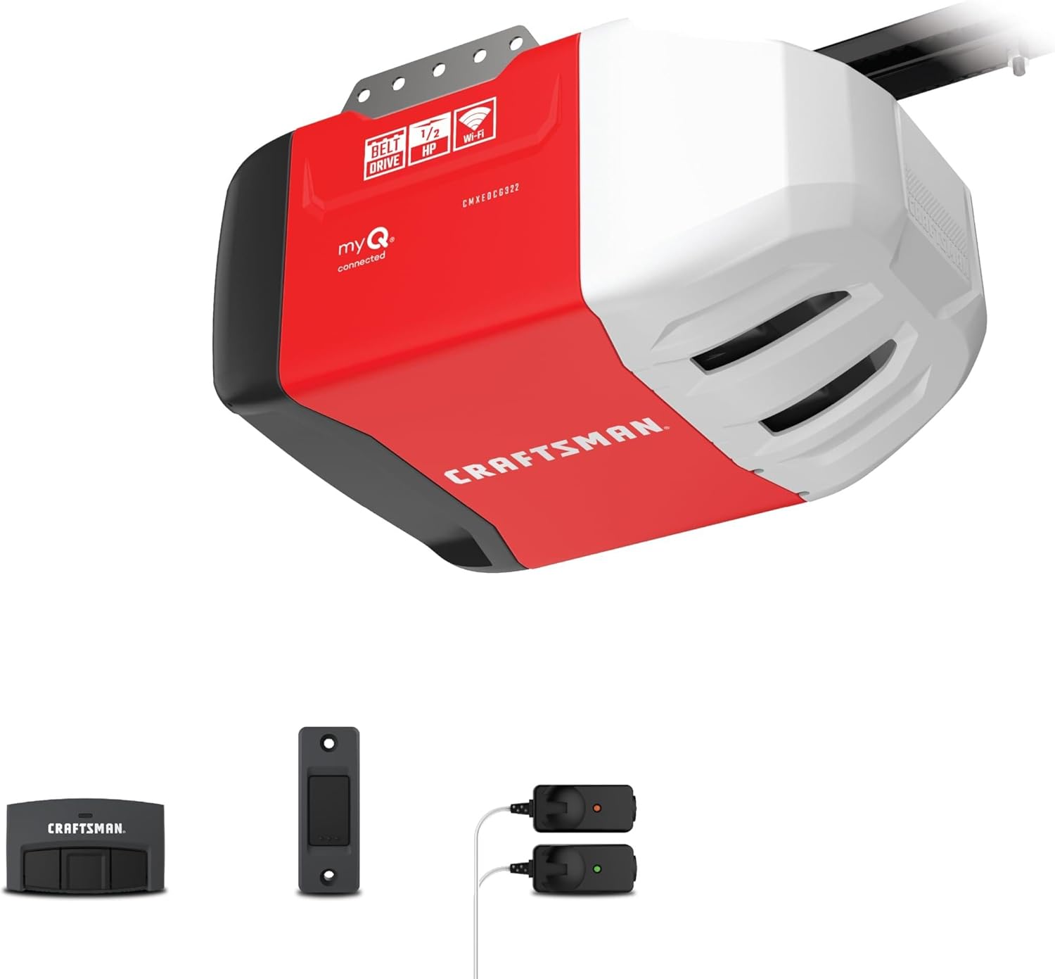 CRAFTSMAN 1/2-HP Smart Belt Drive Garage Door Opener Wi-fi Compatibility