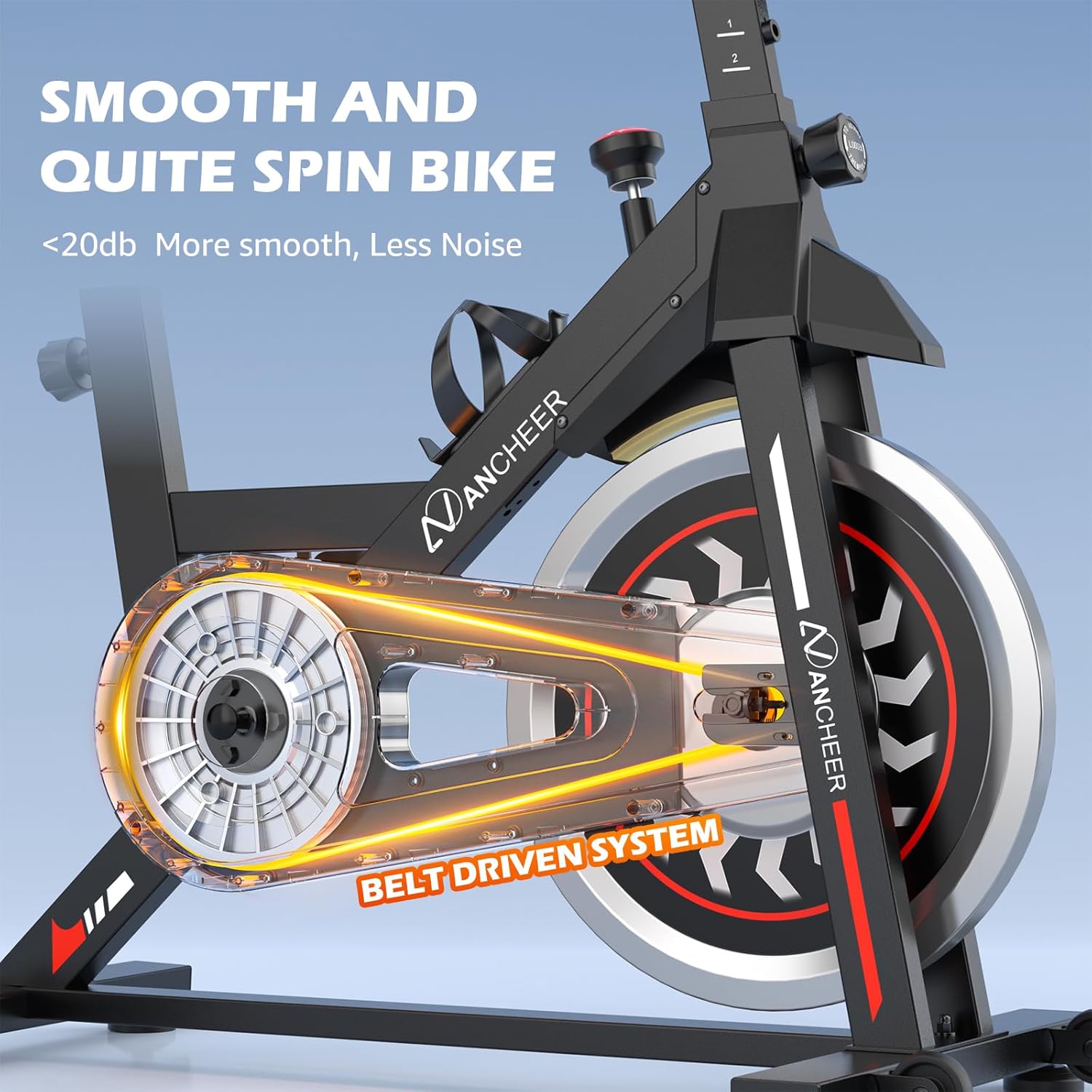 ANCHEER Stationary Bikes for Home, Exercise Bike , Spin Bike with LCD Monitor with Pulse iPad Holder Heavy Flywheel Silent and Smooth Belt Driven Reduce Pressure on the Knee Joints Cardio Workout for Home Gym