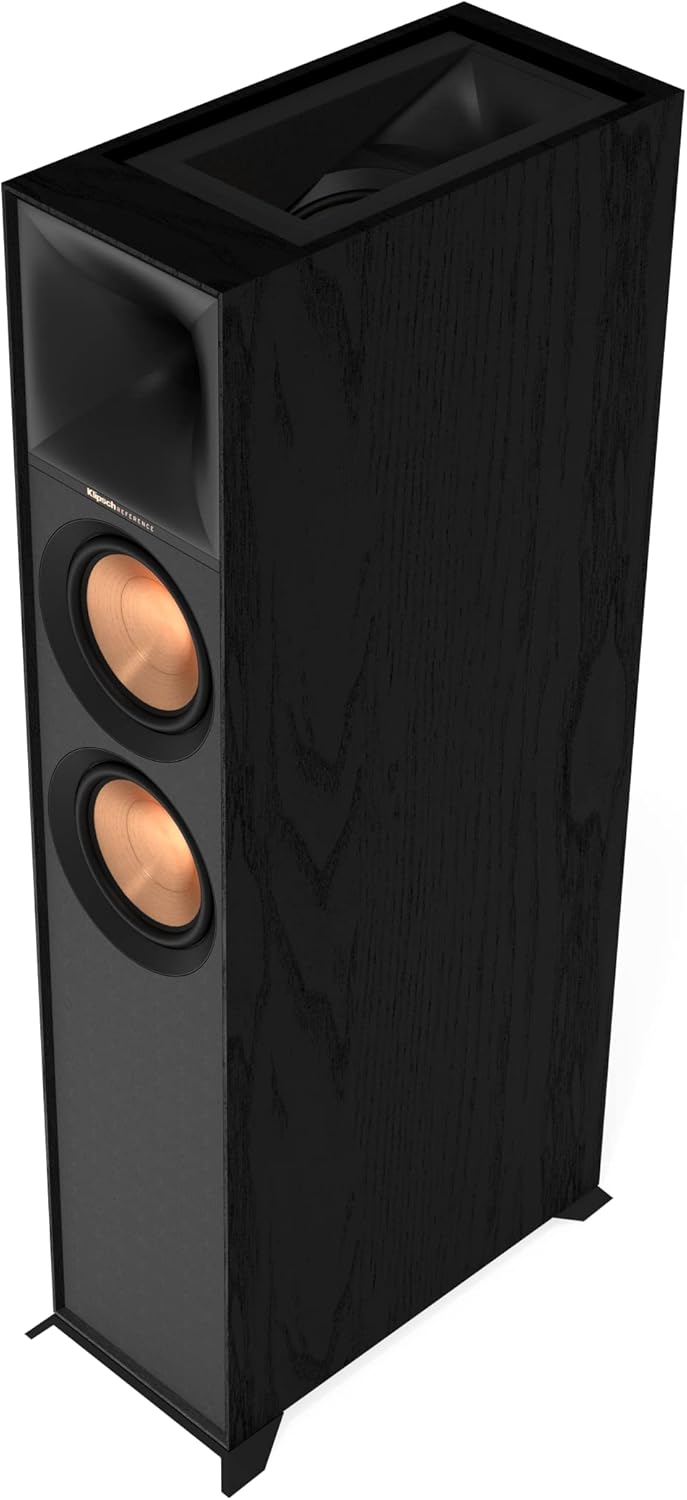klipsch Reference Next R-605FA Dolby Atmos High-Performance, Horn-Loaded Floorstanding Speaker for Best-in-Class Immersive Home Theater in Black