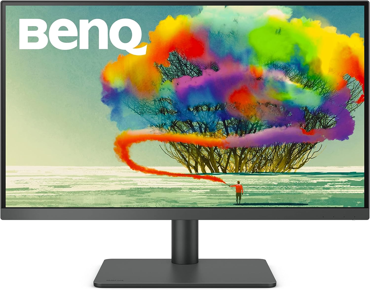BenQ PD2700U 27 inch 4K Monitor for Designers 3840x2160 UHD IPS panel with AQCOLOR 100% Rec.709, sRGB; Factory-calibrated; DualView, Eye-care, Anti-Glare, Gray