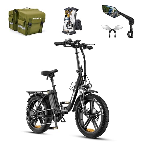 Electric Bike for Adults 30 MPH 750w ebike Peak 1200W 80Nm Max Range 50Miles 48V 768WH Removable Battery Foldable 20''×4.0
