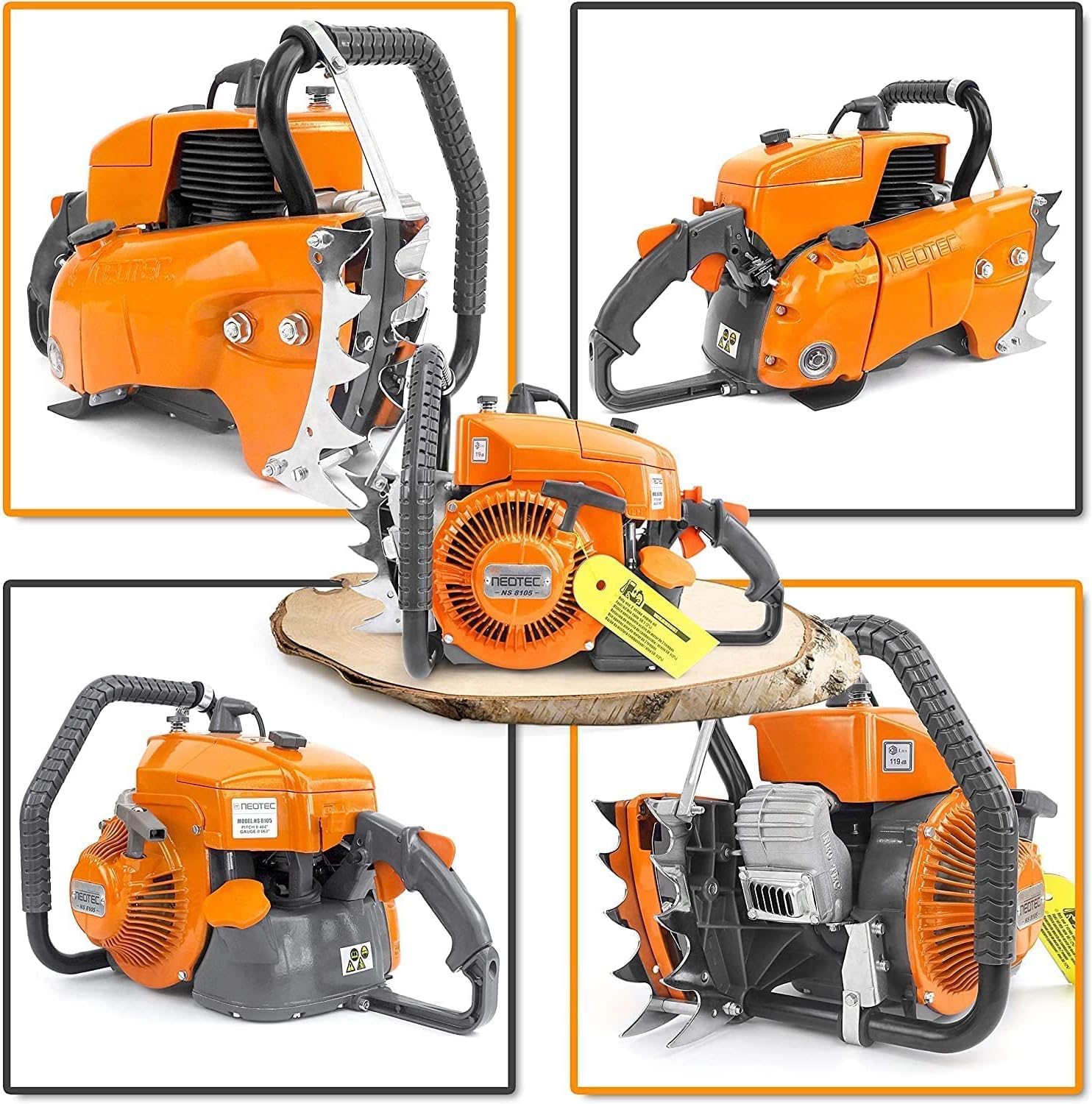 NEO-TEC NS8105 36 inch Gas Chainsaw with Guide Bar Chain,2-Cycle Power Head 105cc Power Chain Saw 4.8KW 6.5HP Gasoline Chainsaws,All Parts Compatible with G070 070 090