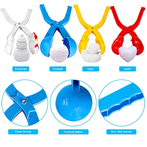 Max Fun 25Pcs Winter Snowball Tool Kit with Handle for Snow Ball Shapes Fights Duck for Kids Toddlers Adults Outdoor Sand Molds Beach Toys
