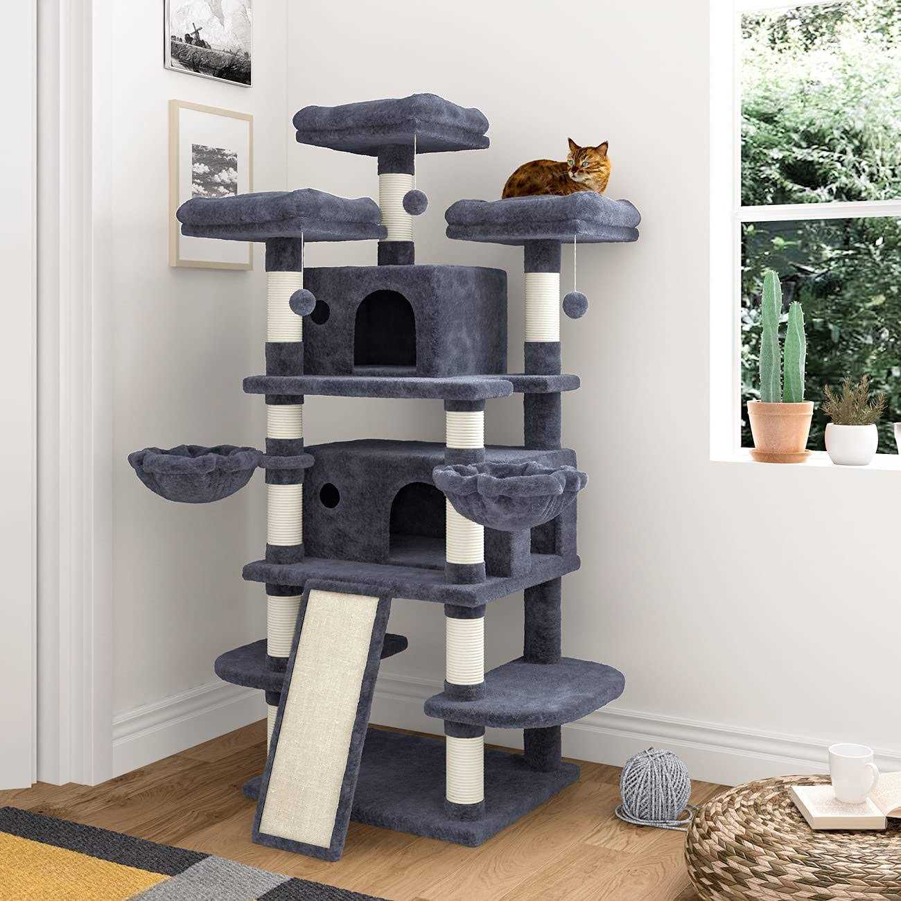 IMUsee 68 Inches Multi-Level Cat Tree for Large Cats/Big Cat Tower with Cat Condo/Cozy Plush Perches/Sisal Scratching - Pet Supplies online store