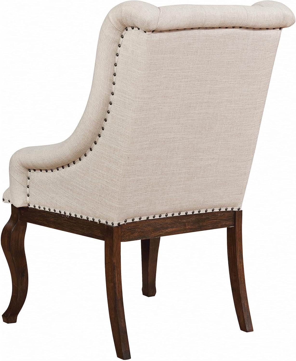 Coaster Home Furnishings Brockway Glen Cove Arm Chairs with Button Tufting and Nailhead Trim Antique Java and Cream (Set of 2)