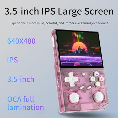 G350 Retro Game Console,Linux System RK3326 G350 Handheld Game Console Built-in 64G TF Card 4371 Games,3.5-inch IPS Screen, WiFi, Bluetooth 4.2, HDMI Output, 3200mAh Battery