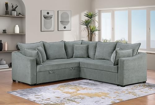 Oversized U-Shaped Sectional Sofa Couch Plush Corduroy Upholstered Modular Deep Seat Sofa&Couch Sectional W/Right Facing Chaise Lounge and 7 Toss Pillows for Home Apartment Living Room Furniture Sets
