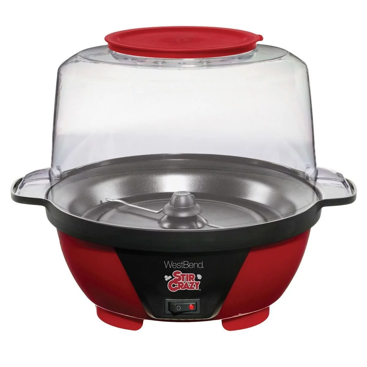 Stir Crazy Popcorn Machine, Red, 6qt