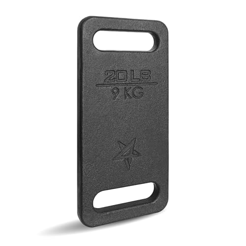 Yes4All Ruck Weight Plate, Cast Iron Rucking Plates with Wide Grip for Swings, Squat, Strength, Weighted Vest Training - Multiple Rucking Weights: 10LB to 45LB