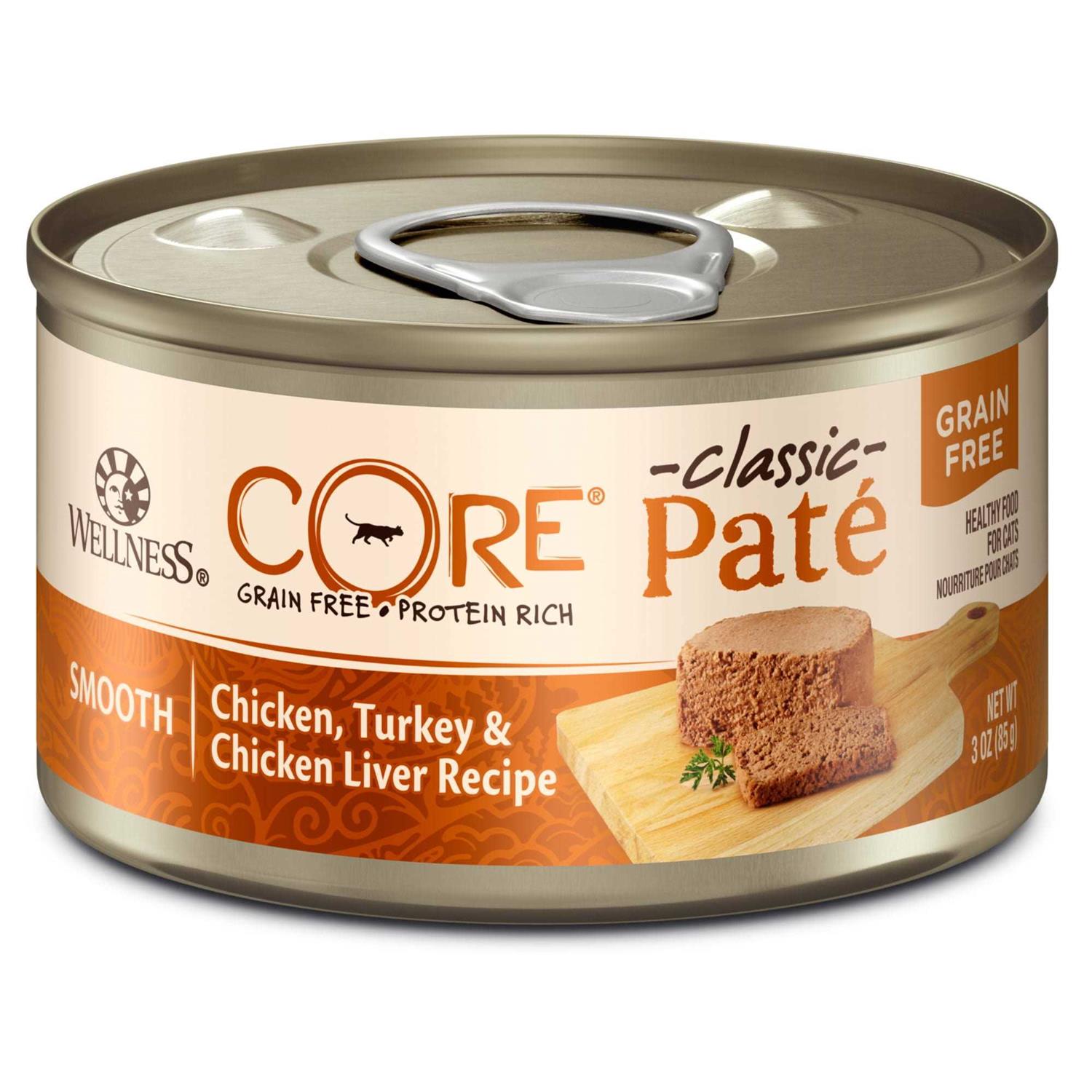 Wellness CORE Natural Grain-Free Chicken Turkey & Chicken Liver Pate Canned Cat Food - Pet Supplies online store