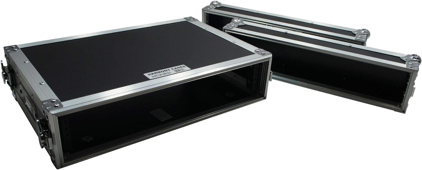 Harmony Cases HC2UED Pro DJ Flight 2U FX Effect 16 Depth Road Vertical Case