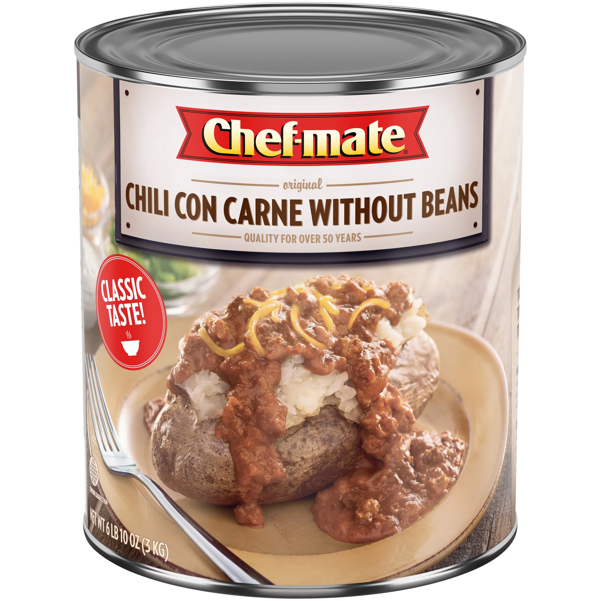 (6 pack) Chef-mate Chili Con Carne without Beans, 106 oz Can