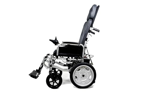 Electric Wheelchairs for Adults- Reclining Foldable Electric Wheelchair for Seniors - Silla de Ruedas Electrica- All Terrain Motorized Wheelchair - Portable Reclinable Power Wheelchair (Black)