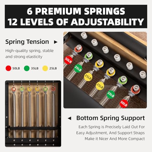 Pilates Reformer Machine - Foldable Wooden Reformer with Springs, Jump Board & Sitting Box | Home & Studio Use for Core Strength, Weight Loss | Oak Frame