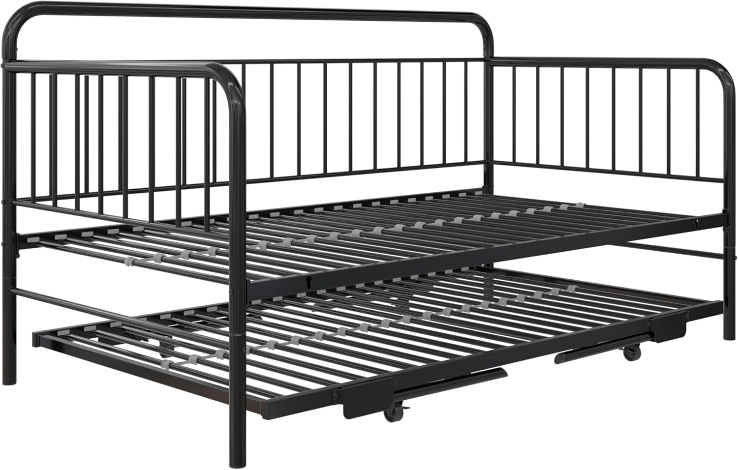 DHP Oddny Metal Daybed with Pop Up Trundle Bed, Twin, Black