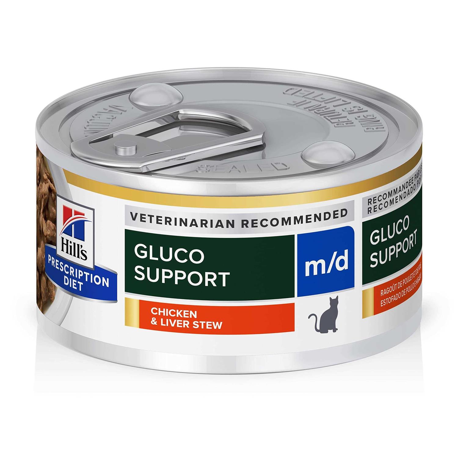 Hill's Prescription Diet m/d GlucoSupport Chicken & Liver Stew Canned Cat Food - Pet Supplies online store