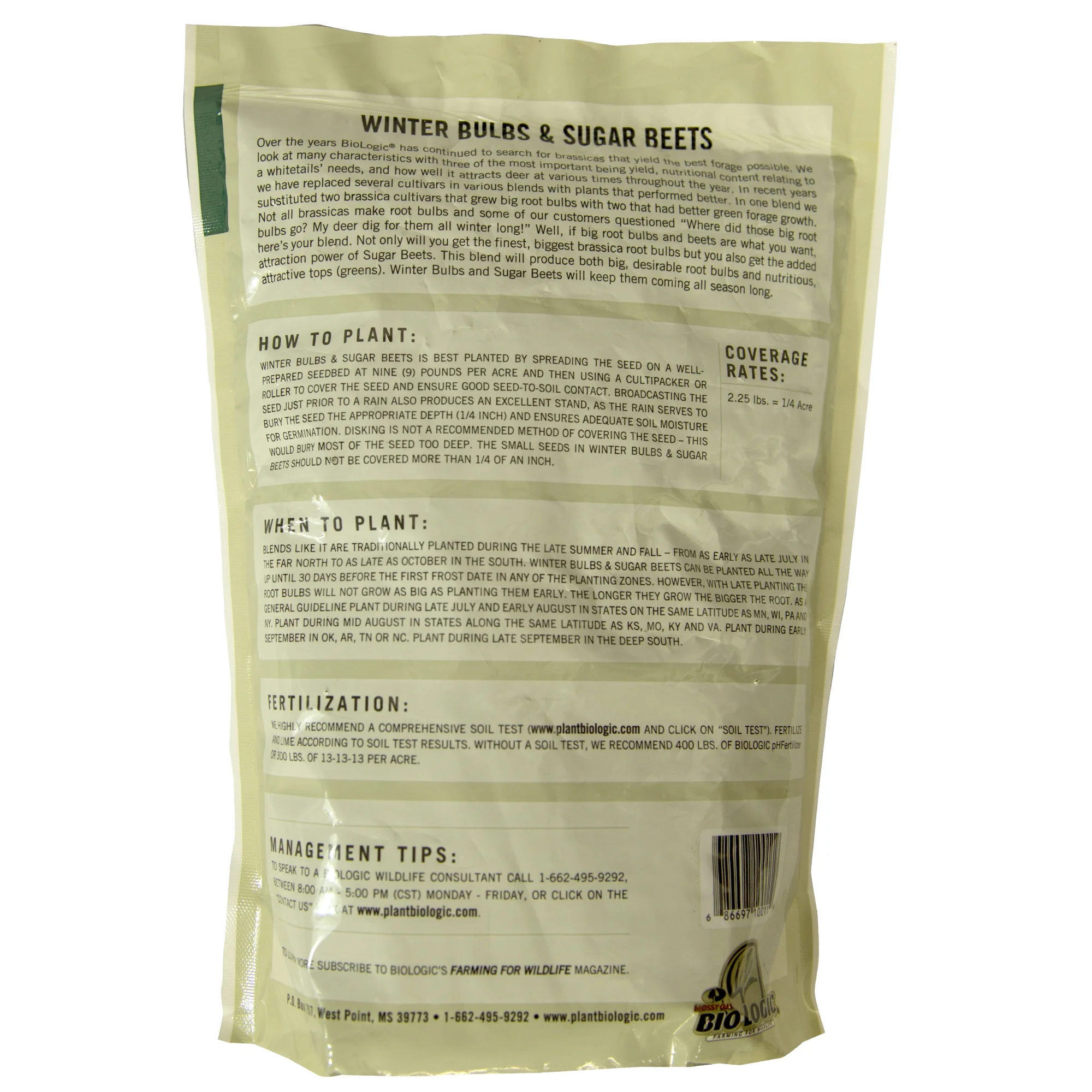 Mossy Oak BioLogic Winter Bulbs & Sugar Beets Late Season Food Plot Seed for Deer