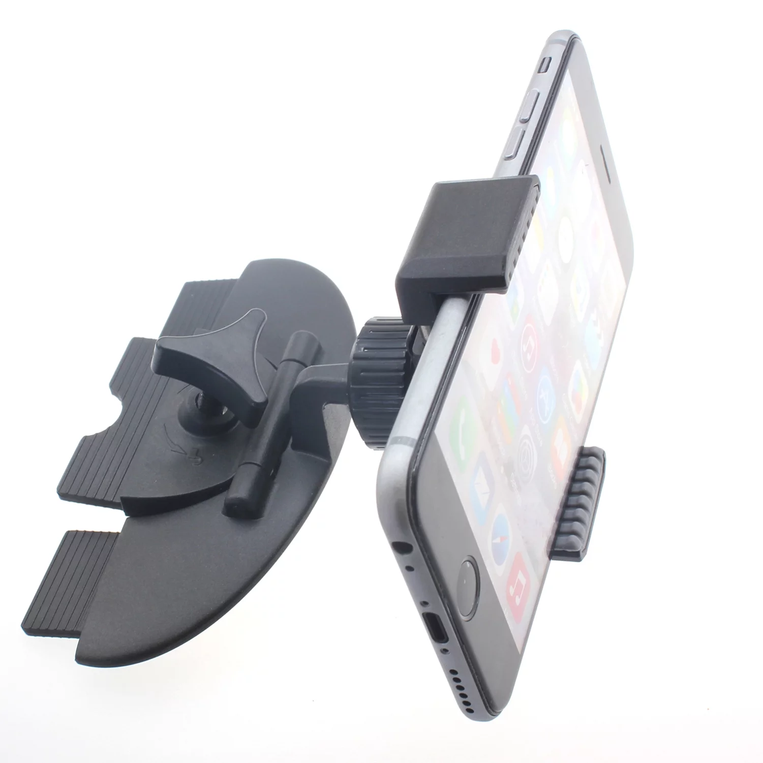 CD Slot Car Mount for LG Q70, K51 Phones - Holder Cradle Rotating Dock Strong Grip CD Player Slot