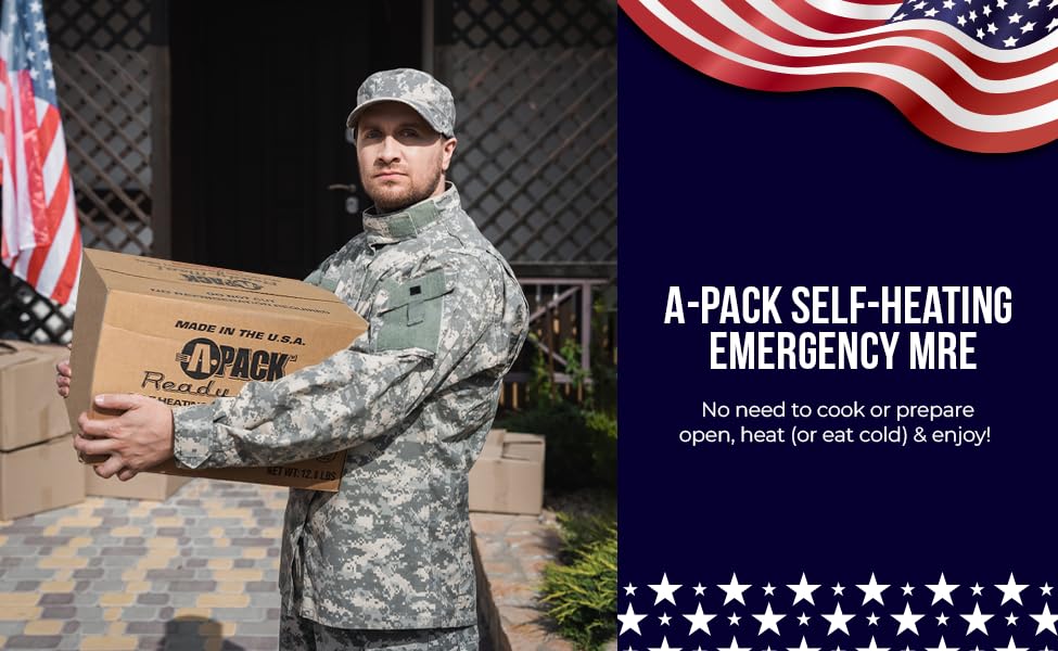 A Pack FEMA MREs - Emergency Meal Kits with 12 Meals that are ready to eat, Long Shelf Life, Ideal for Survival, Camping, and Emergency Preparedness, Inspection Date 2024 or Better
