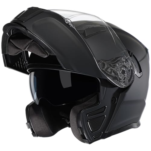 TRIANGLE Modular Motorcycle Helmets for Men Flip Up Full Face Helmet Dual Visor with Internal Sunshield DOT Approved