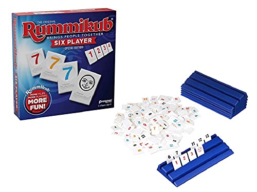 Rummikub Six Player Edition - The Classic Rummy Tile Game - More Tiles and More Players for More Fun! by Pressman , Blue