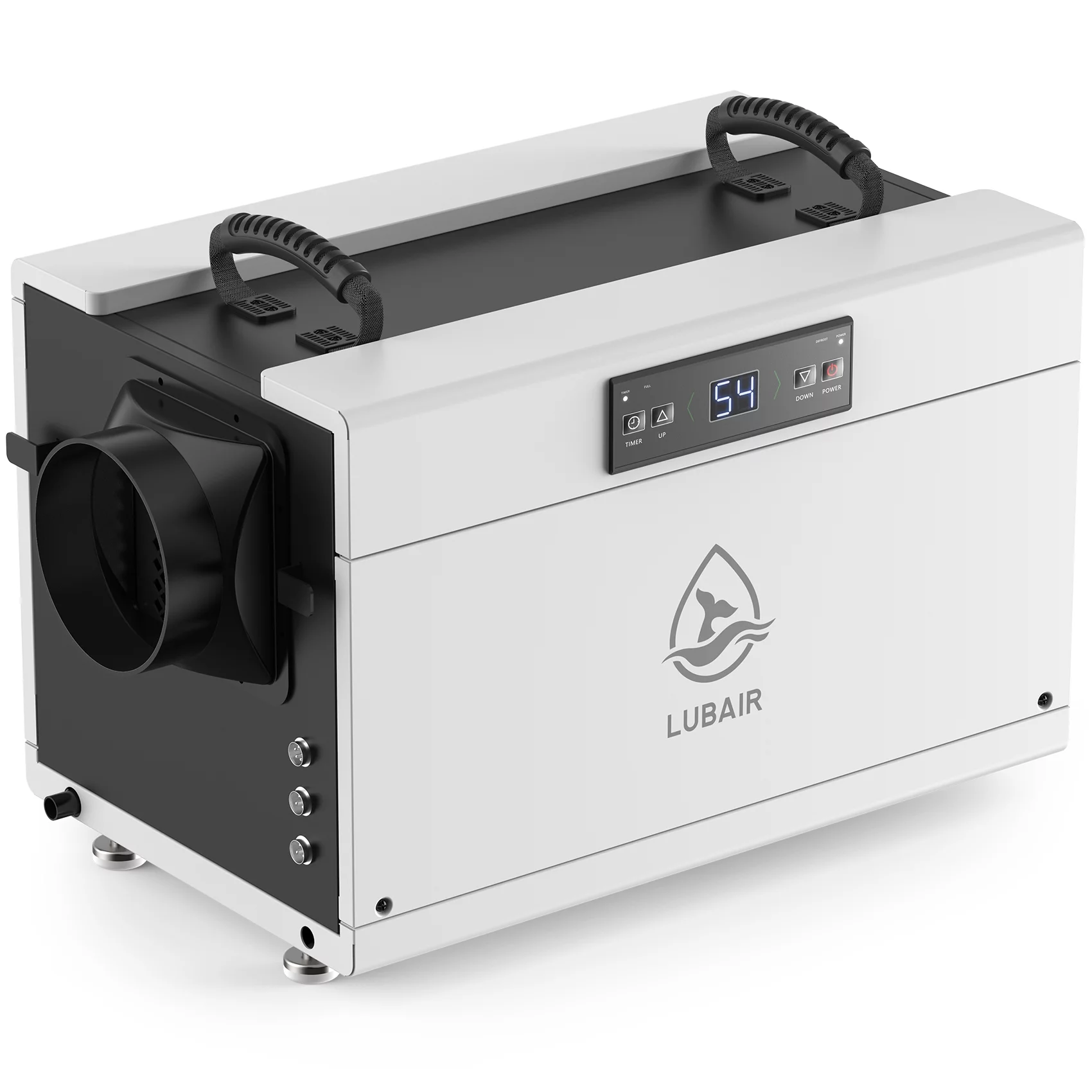 LUBAIR 145 Pints Commercial Dehumidifier for Basement, Crawl Space Dehumidifier with Drain Hose, Energy Star Listed, White