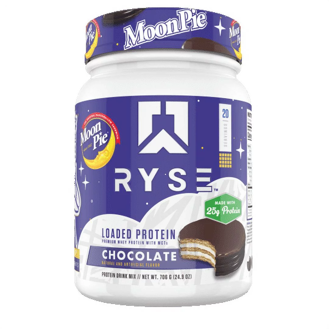 RYSE Loaded Protein Powder, Chocolate Moonpie, 20 Servings, 25g Protein per Serving, Post Workout