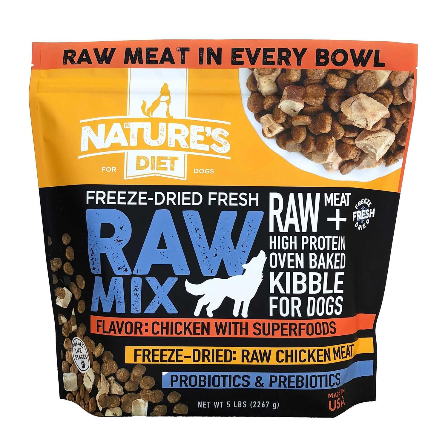 Nature's Diet Raw Mix Kibble Chicken Liver Inclusions Freeze Dried-Dog Food - Pet Supplies online store