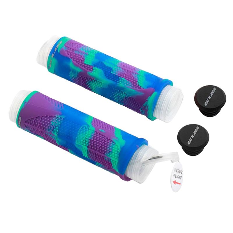 Mountain Bike Grip Bicycle Ultralight Comfortable Silicone Handlebar Grip with End Caps,Anti-Slip/Shock-Absorbing/Super Soft