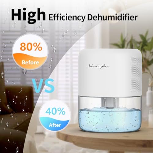 Dehumidifier for Home Small Quiet Dehumidifiers for 44OZ Water Tank Auto Defrost and Shutoff 10 Colors Light 4 Timer Options 3 Modes Portable Dehumidifiers for Bedroom Bathroom Closet RV