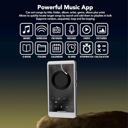 256GB MP3 Player with Bluetooth and, 5.0 Full Touch HD Screen Mp4 Mp3 Player with Speaker, HiFi Sound Music Player, Noise Reduction Music Player (8GB ROM Plus 256GB