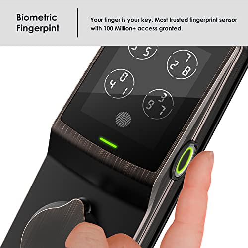 Lockly Smart Lock Model 7S, Bluetooth Smart Door Lock, Keyless Entry Door Lock, Touchscreen Keypad, App Control, eKeys and Offline Access Code, Auto Lock - Satin Nickel (PGD7SSN)