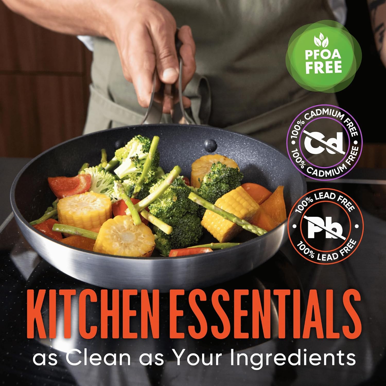 Emura non stick frying pan | 10 inch professional cookware aluminum nonstick coating skillet | Durable nonstick pan PFOA and PTFE free, scratch resistant, induction & oven safe cooking | All stovetops