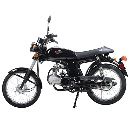X-PRO 125cc Cafe Cruiser Racer Gas Bike Bicycle Style Motorcycle Street Bike with Manual Transmission, Electric/Kick Start! Big 17