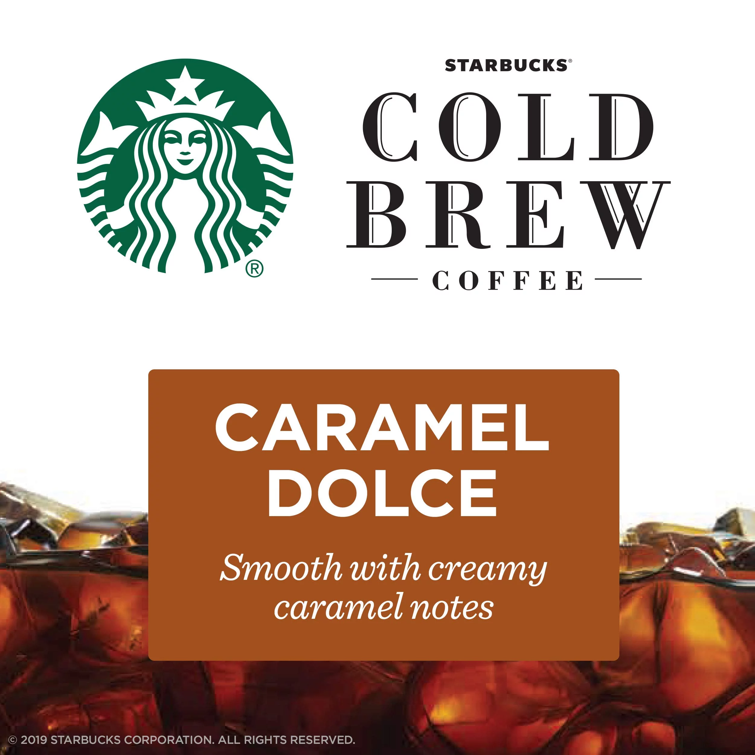 Starbucks Cold Brew Coffee Caramel Dolce Flavored Single-Serve Coffee Concentrate Pods 6 Count (Pack Of 6)
