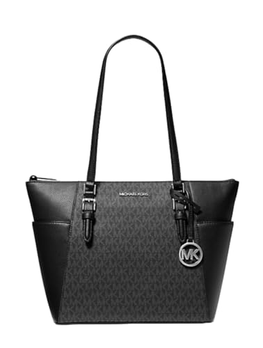 Michael Michael Kors Charlotte Large Saffiano Leather Top-Zip Tote Bag bundle with Premium Lux Details Flybag.