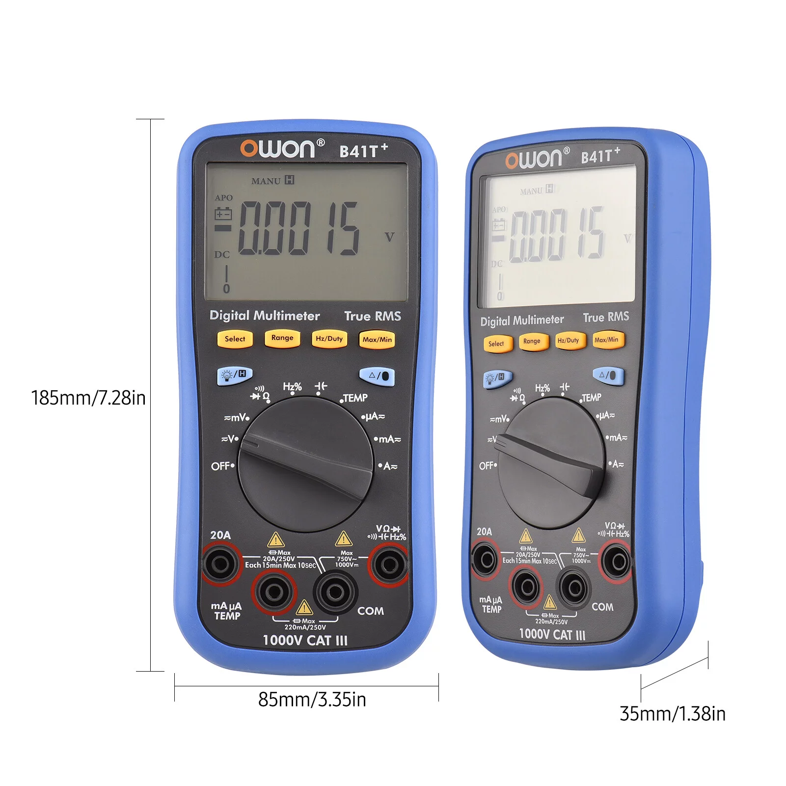 Owon Digital BT Multimeter B41T+ with Offline Record True RMS Auto-ranging 22000 Counts Electrical Tester