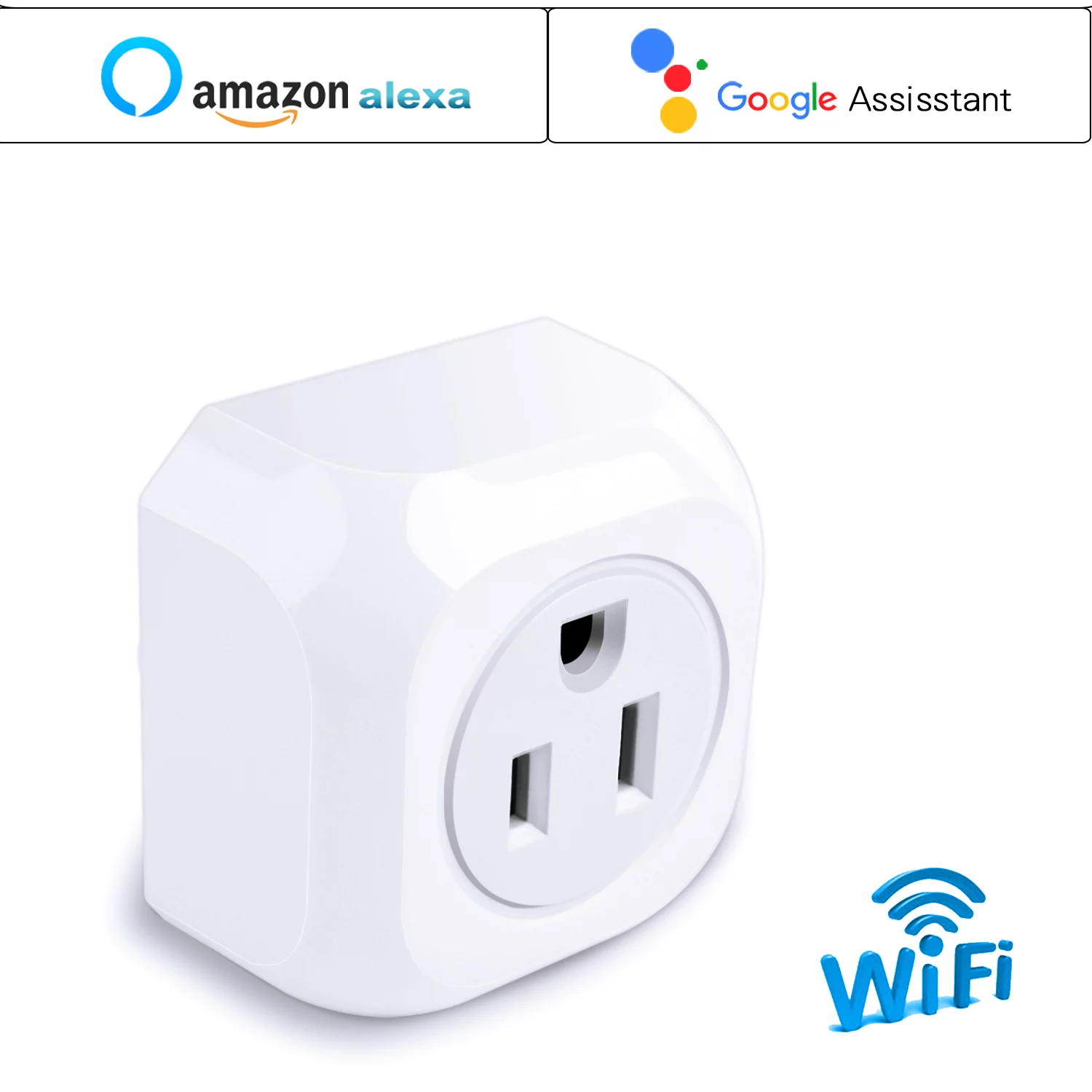 Kootion Smart Plug 3 Pack Wifi Enabled Mini Outlets Smart Socket, Compatible with Google Assistant, No Hub Required, Timing Remote Control