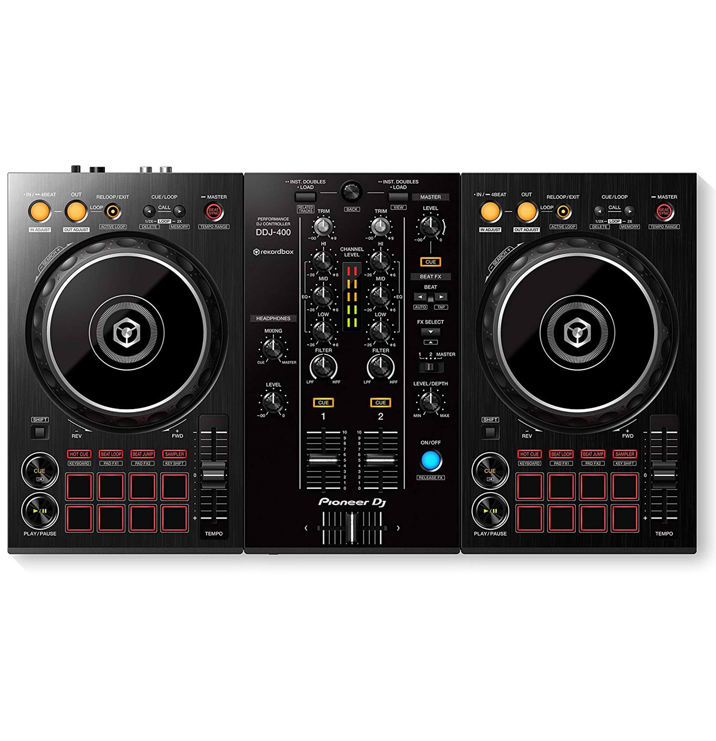 PIONEER DJ DDJ-400 Two-Channel Compact Rekordbox DJ Controller