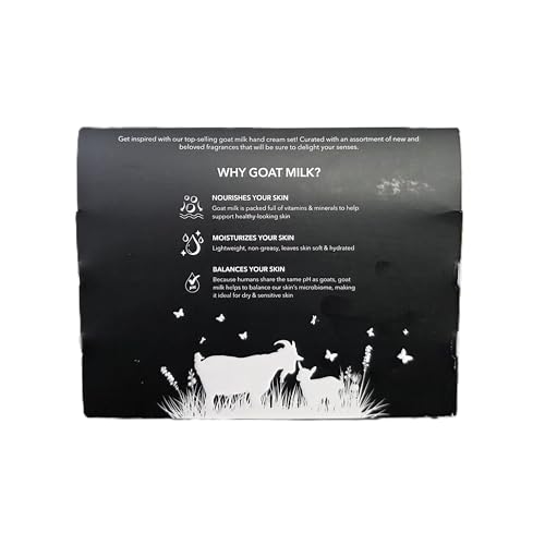 Dionis Goat Milk Hand Cream Gift Set, 5 Pack Assorted Fragrances with Vanilla Bean, Southern Magnolia, Vanilla Fig, Stargazer Lily, Water Flowers and Sea Salt, Non-Greasy Formula