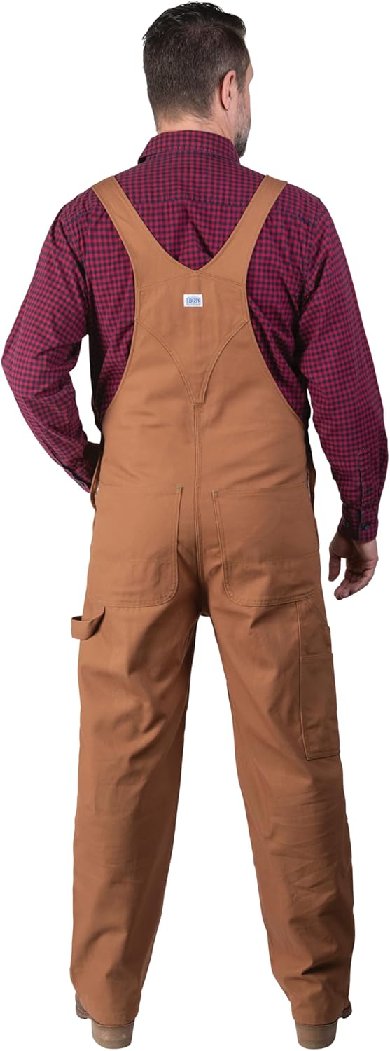 Liberty Men's Duck Bib Overall, Pecan, 38x32