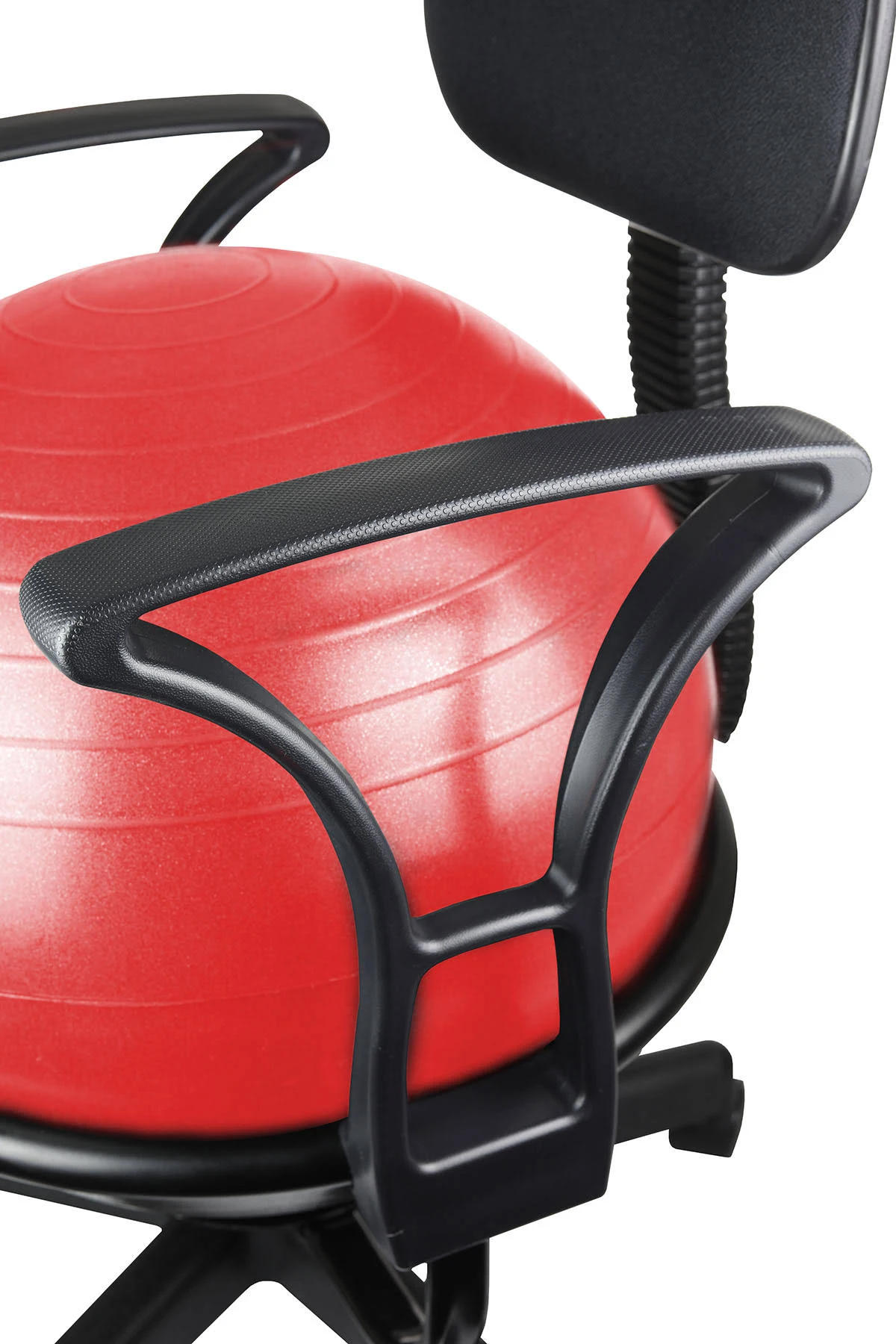 Cando Ball Chair Metal Mobile with Back with Arms with Ball - Red