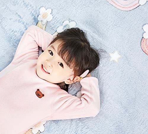 WJXBoos Electric Blanket,Heated Blanket Flannel,Dual Control,4 Heat Settings,12 Hours Timer Auto Off Heated Throw Blanket,Fast Heating (Blue,King(71