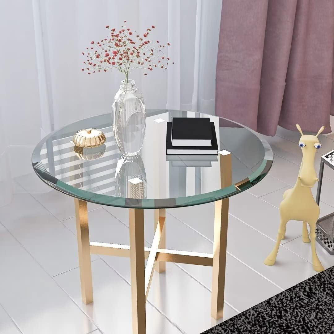 24 Inch Round Tempered Glass Table Top Clear Glass 1/2