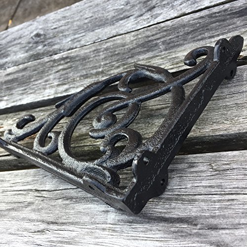 Antique Style Cast Iron Brackets Garden Braces Rustic Shelf Bracket Black
