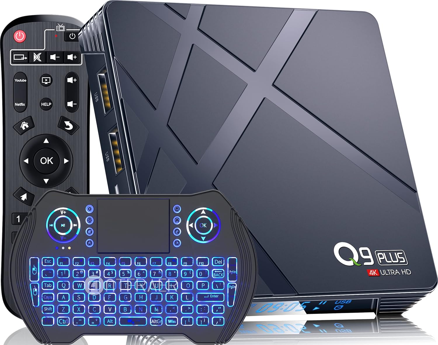 Android TV Box 11.0, Antfraer Q9PLUS Android TV Box 4GB RAM 64GB ROM with Wireless Mini Keyboard, RK3318 Quad Core 64 Bits Android Box with Dual-WiFi 2.4G/5G 6K/4K 3D USB 3.0 Smart TV Box Pack of 2