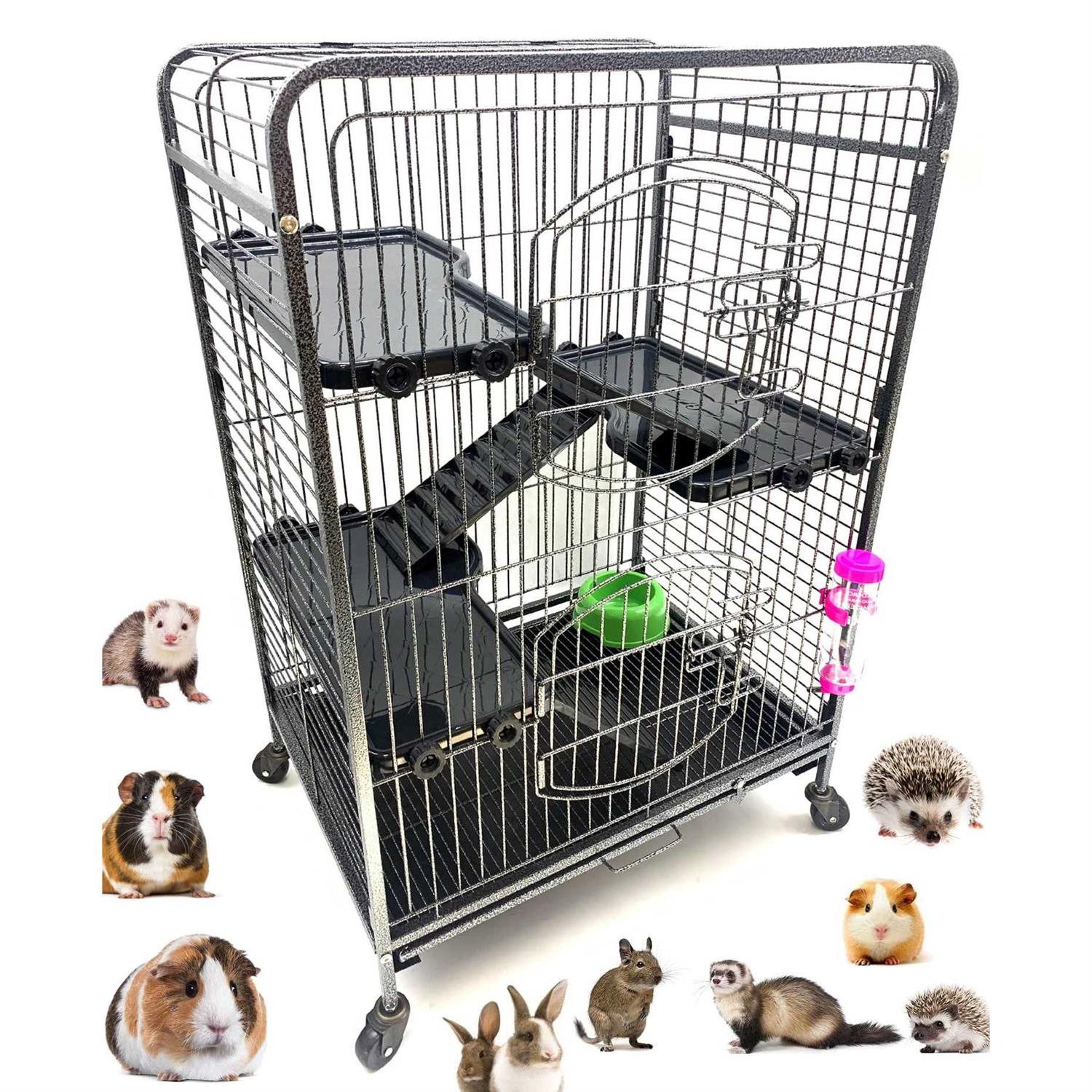 Mcage 37 inch Large 4-Solid Tiers Metal Guinea Pig Cage with PAW Safe Solid Platforms and Ladders For Ferret - Pet Supplies online store