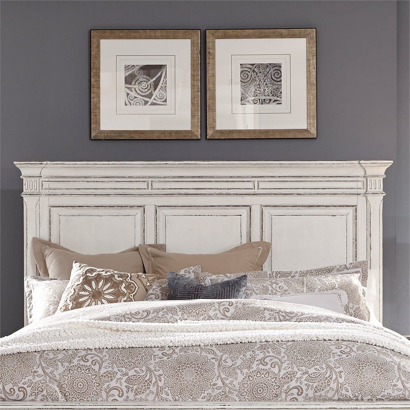 Abbey Park White King Panel Headboard