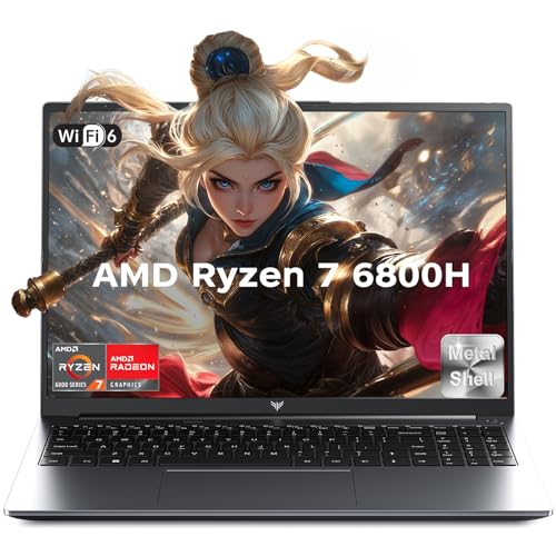 ACEMAGIC 2025 Gaming Laptop, Laptop Computer with AMD Ryzen 7 6800H (8C/16T, Up to 4.7GHz), 16GB DDR5 512GB NVMe SSD Windows 11 Laptop, 16-inch FHD Display, WiFi 6,Backlit KB