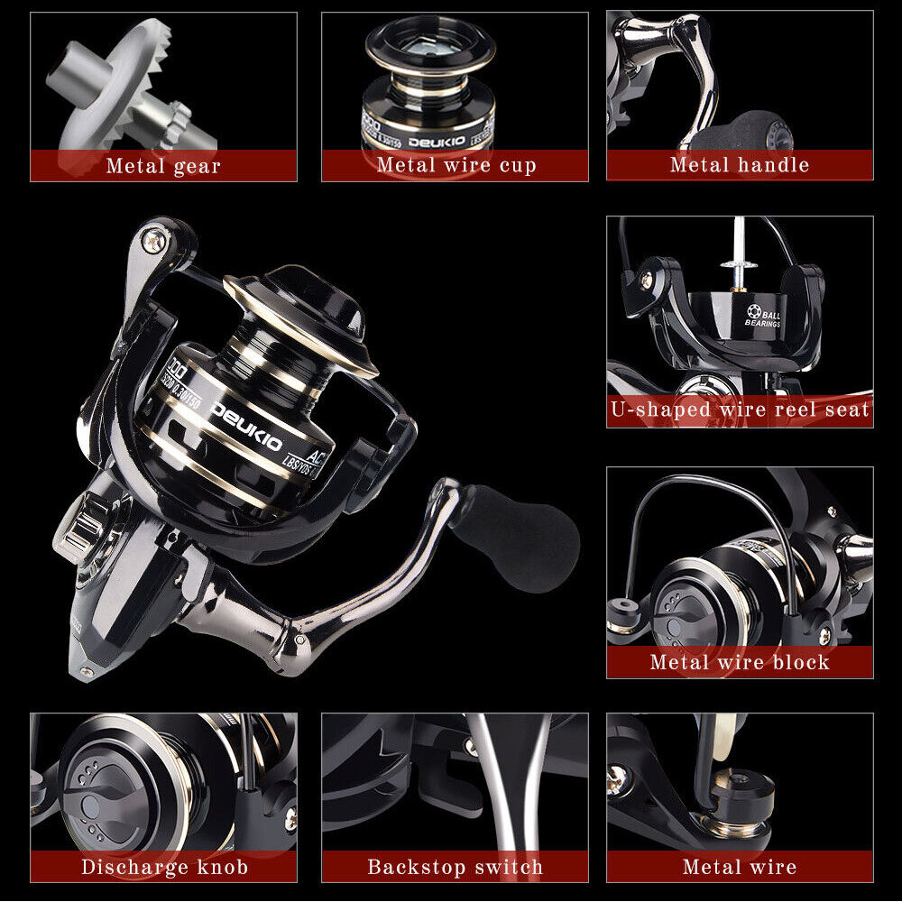 12BB Metal Spinning Fishing Reel 5.2:1 Saltwater Freshwater Right Left Hand Reel